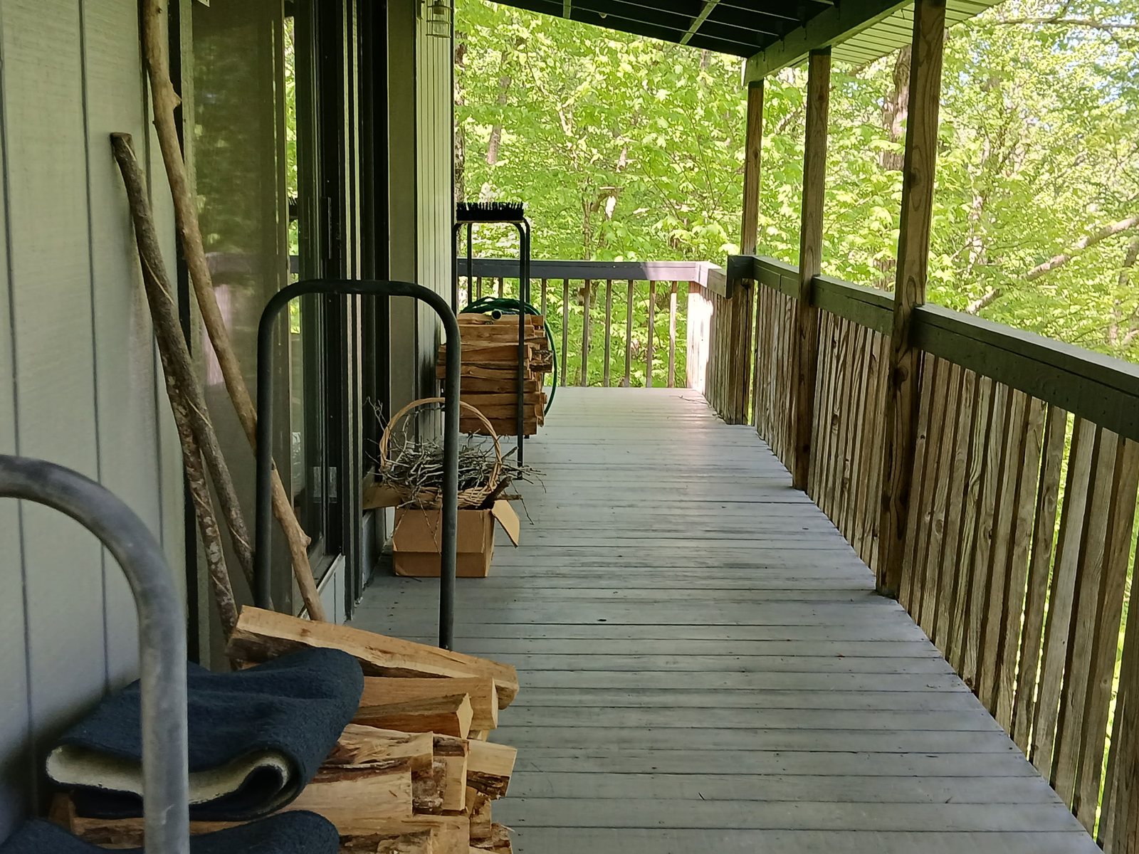 Deck with firewood