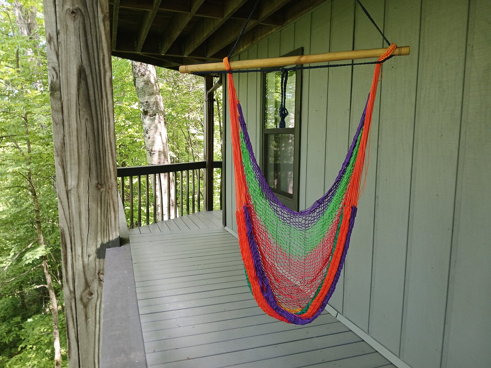 Hammock chair on the deck
