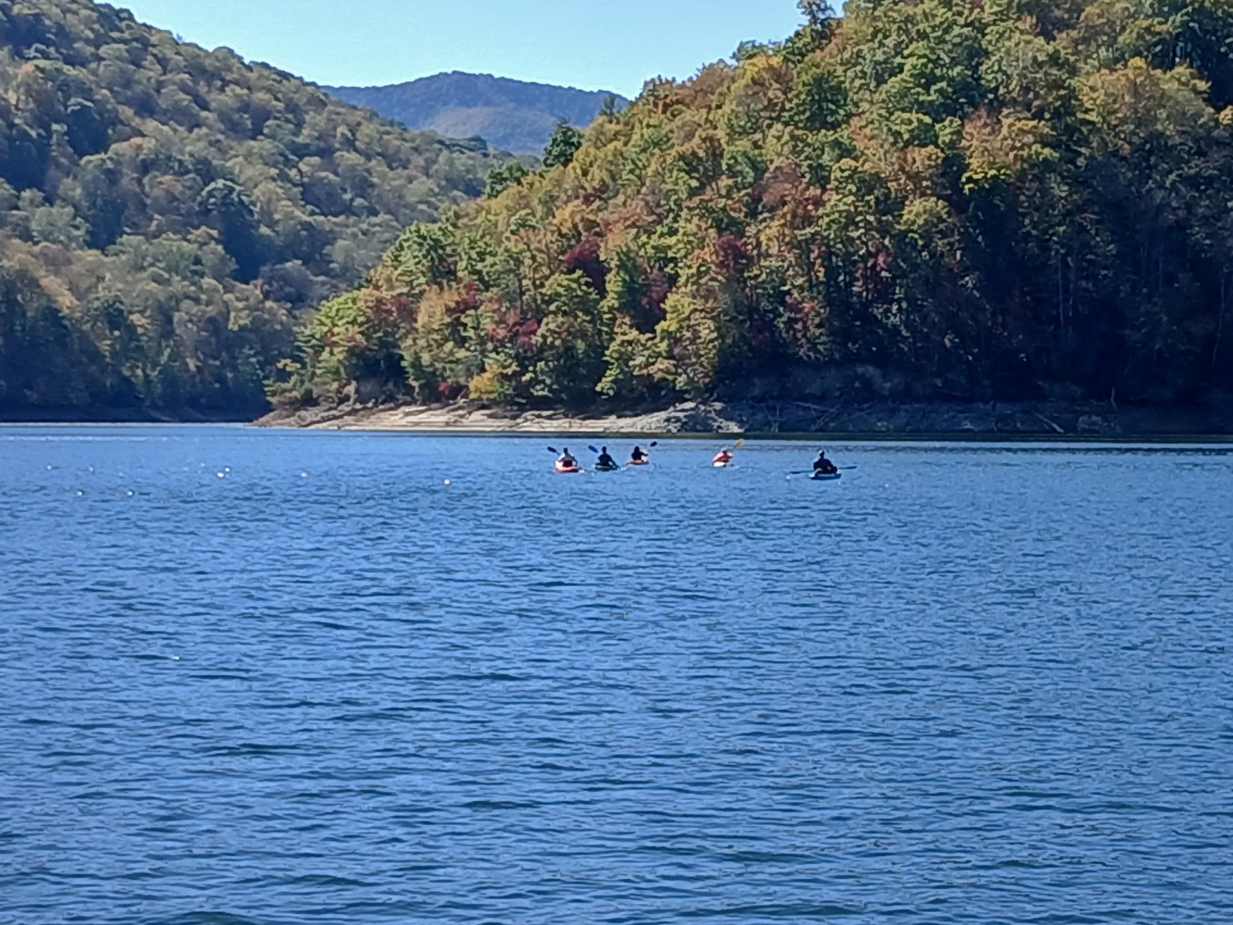 Kayakers on Nantahala Lake
